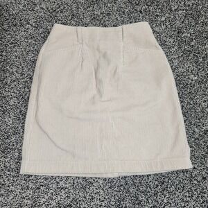 VTG Y2K 90's Eddie Bauer Corduroy Cream Skirt Women 4 Pockets,Loops Retro Preppy